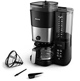 PHILIPS All-in-1 Filterkaffeemaschine - integriertes Kegelmahlwerk für frisch...