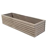 BOGATECO Blumenkasten aus Holz | Pflanzkasten | Blumentopf 64 x 20 x 14,5cm |...