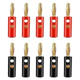 cobee Bananenstecker 4mm, 10Pcs 4mm Lautsprecher Bananenstecker Banana Plug für...