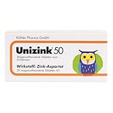Unizink 50 magensaftresistente Tabletten, effektive Zinkversorgung für ein...