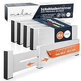 Mola Premium Schubladentrenner Weiß 4er Set Klein (32,5-43,5cm) I Bambus...