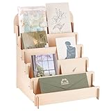 PH PandaHall Kartenständer mit 5 Ebenen, Postkartenständer aus Holz, tragbar,...