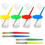 pangdapengpeng Farbbecher mit Verschüttschutz, 4 Farben Kein Spill Malbecher...