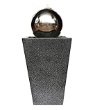 Dehner Gartenbrunnen Kioto mit LED Beleuchtung, ca. 83 x 34 x 34 cm, Edelstahl,...