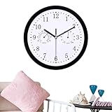 Wanduhr Außen Outdoor,Funk-Wanduhr Wasserdicht, Uhr-Hygrometer-Combo...