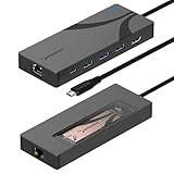 SABRENT 6 in 1 USB C Dockingstation mit M.2 NVMe SSD Slot, 2 USB 3.2x2 (10...