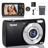 Rollei Powerflex Compact Digitalkamera 64MP 5K Fotoapparat mit Dual Lens 5X...