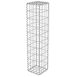 vidaXL Gabione mit Deckel 20x20x100cm Steingabionen Säule Steinkorb Drahtkorb