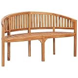 vidaXL Teak Massiv Bananenbank 3-Sitzer Gartenbank Sitzbank Holzbank Parkbank...