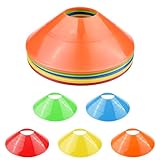 Fousenuk 20 Stück Fussball Hütchen Set, Runde Markierungshütchen Mit...