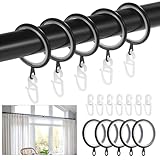 Roxanex 50 Stück Gardinenringe und Haken aus Metall, 37mm geräuschlose Ringe...