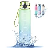 RaMokey Trinkflasche 1L, Wasserflasche Auslaufsichere, Sportflasche BPA Frei,...