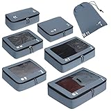 ECOHUB Koffer Organizer Packing Cubes 7-Teiliges Set Packwürfel Pet-Recycelte...