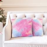 2er Set Künstlich Pelz Kuschelkissen, Kunstfell Kissen, Plüschkissen...