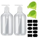 2 Stück Shampoo Flaschen zum Befüllen, Shampoo Duschgel Spender, Pumpspender,...