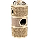 SOARS Kratztonne für Katzen, 70 cm Katzentonne mit 3 Höhlen, Liegefläche und...