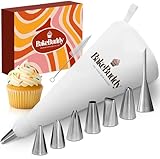 BakeBuddy Premium Spritzbeutel Set (11-teilig) - 35cm Baumwolle Spritzbeutel mit...