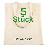 Cesped® Stoffbeutel Unbedruckt - Stofftasche Zum Bemalen - Baumwolltasche 100%...