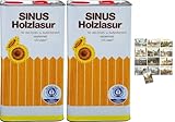 2x 5L SINUS Holzlasur EICHE + 1x Bildmagnet! Holzfarbe für optimalen Holzschutz...