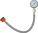 YATO Profi Wasserdruckmesser mit Manometer und Edelstahlschlauch, 3/4 und 1/2...