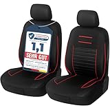 Upgrade4cars Autositzbezüge Vordersitze Schwarz Rot | Auto-Schonbezüge Set...