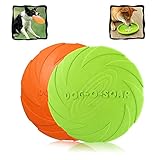 WELLXUNK Hunde Frisbees,Hund Scheibe, 2 Stück hundespielzeug Frisbee,Gummi...