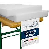Beautissu 2er Set Bierbank Auflage 4x25x220cm – Schaumstoffpolster für Hussen...