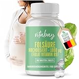 Vitabay Folsäure Tabletten Hochdosiert 1000 mcg (VItamin B9) - 240 VEGANE...
