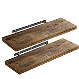 Casaria® 2X Wandregal Holz Dunkle Eiche Hängeregal mit Halterung 15kg...