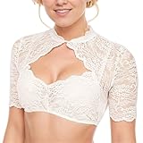 MUNSKT Dirndlbluse Damen Elegante Kurzarm Stretch Dirndl Bluse Trachtenbluse...