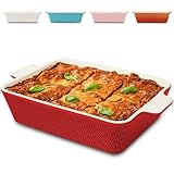Praknu Auflaufform Groß aus Keramik - Extra Hoher Rand - Für Lasagne, Tiramisu...