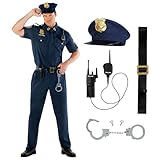 Morph Polizeikostüm für Herren, Polizist Verkleidung, Ideal für Karneval und...