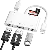 FEINODI Lightning HDMI Adapter, 6 in 1 HDMI Digital AV USB SD/TF Adapter, USB...
