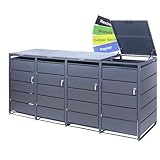 Albatros Mülltonnenbox 4er Tonne | bis 240 Liter | Anthrazitgrau RAL 7016 |...