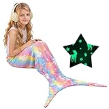 Beewiner Warme Meerjungfrauenschwanz Mädchen als Decke, Anti-Kick-Steppdecke,...