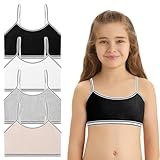 flintronic 4 Pack Mädchen Sport BH, Bustier Baumwolle, Teens U-förmiger...