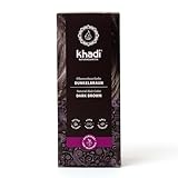 khadi DUNKELBRAUN Pflanzenhaarfarbe - Haarfarbe für tiefes, glänzendes...
