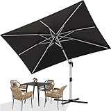 Devoko Sonnenschirm Balkon 300x380x260 cm Alu Ampelschirm mit Abdeckung,...
