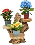 Möbelbörse Teak Blumenständer mit 3 Ablagen Blumenpodest Pflanzentreppe...