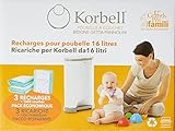 Korbell - Nachfüllpackungen für Windelbehälter - STANDARD - 16 L - x3 -...