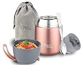 Milu® Thermobehälter für Essen I 450ml I Edelstahl Warmhaltebehälter mit...