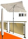 4smile Sonnenschirm Balkon 200x125 cm mit Schirmhülle, Beige - UV50+...