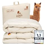 HANSA-FARM | Baby Alpaka Bio-Bettdecke 155 x 220 cm (Füllung 1.700g) - warm...