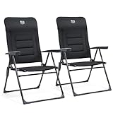 TIMBER RIDGE 2er Gartenstuhl Hochlehner Verstellbar 7-Fach Alu Klappstuhl...