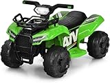 FANTASK Elektro Kinderquad Grün 2 km/h, 6V Mini Elektroquad mit Musik, Hupe und...