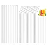Kiemeu 20 Stücke Glasstrohhalme spülmaschinenfest, Φ8 mm dünne Trinkhalme...