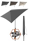 4smile Sonnenschirm Balkon SunnyShade 3-in-1 SET in Anthrazit - UPF 50+...
