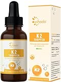 Vihado Vitamin K2 Tropfen hochdosiert, Premium: MK-7 99,7% All-Trans K2VITAL®,...