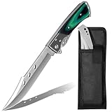 Plys Klappmesser Groß 14cm Scharfes Taschenmesser: Holzgriff Outdoor Messer mit...