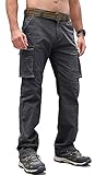 Cindeyar Cargohose Herren Relaxed Fit Baumwolle Wanderhose Herren Casual...